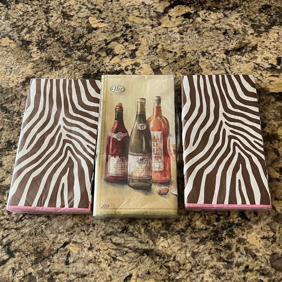 Wine and Zebra Brown guest towels - Picture 2 of 7